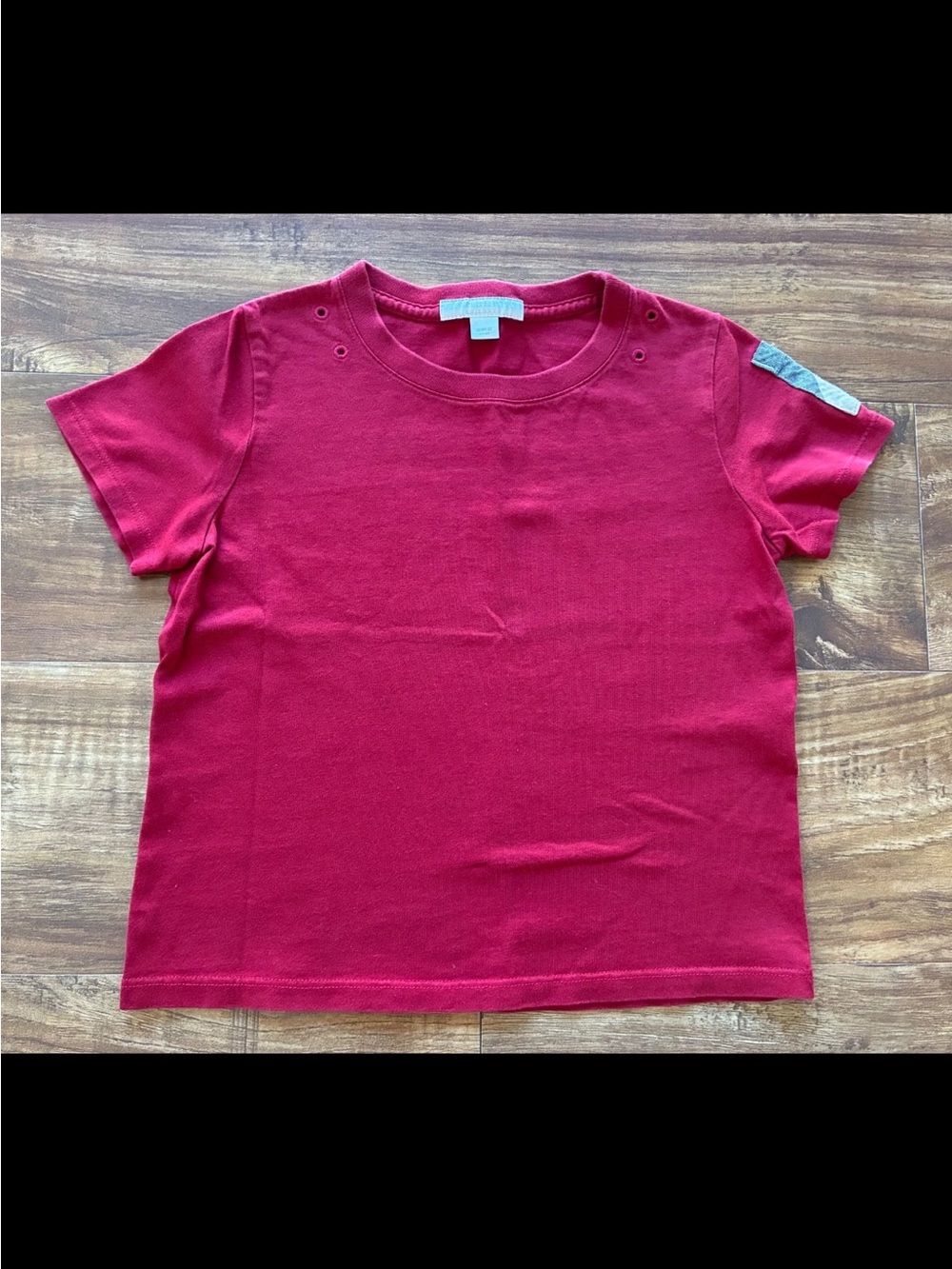 Burberry Boys Kids Red Check Logo Cotton T-Shirt Tee Shirt Top Printed Size 4 Y